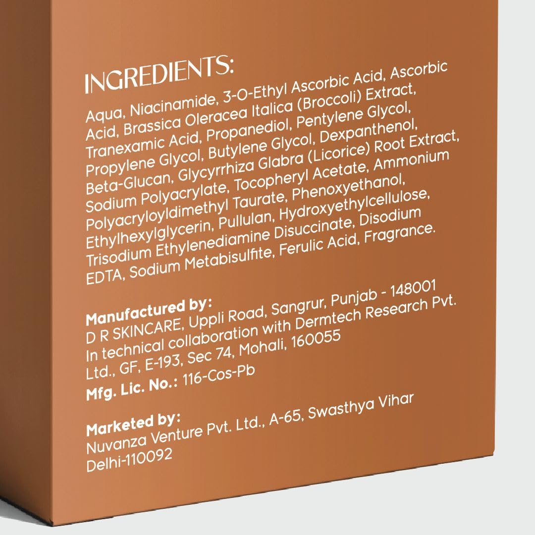 Numour Lit Happens Dual Brightening Serum 20ml| 33% Actives 15% Vitamin C+10% Niacinamide+ 2% TXA |Fades Dark Spots & Brightens|Dermat Tested, Sensitive Skin Safe| Face Serum For Men & Women