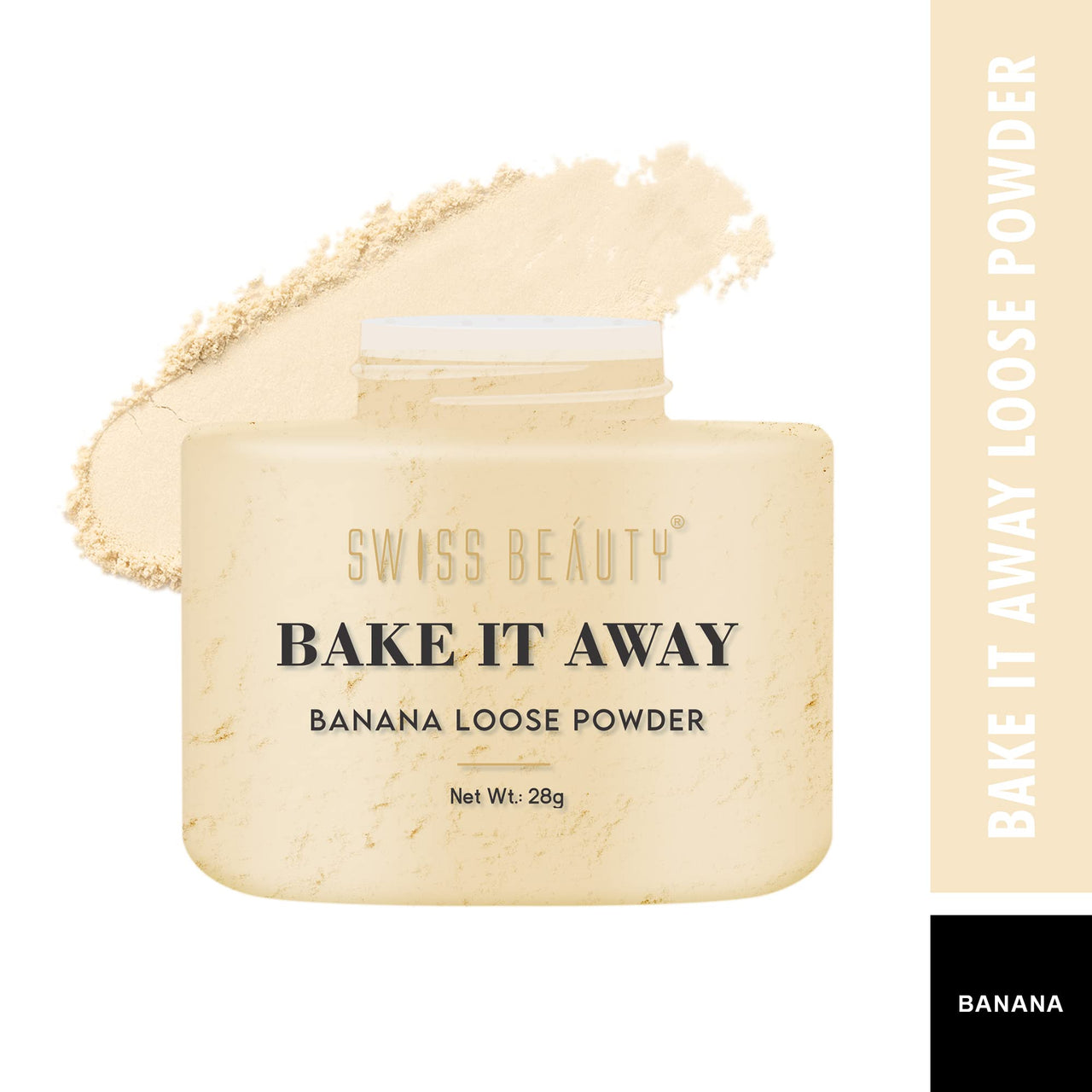 SWISS BEAUTY Bake It Away Makeup Natural Loose Powder | Lightweight Setting Powder | Loose Compact Powder For All Skin Types | Shade 01 Banana, 28g