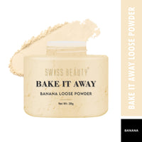 SWISS BEAUTY Bake It Away Makeup Natural Loose Powder | Lightweight Setting Powder | Loose Compact Powder For All Skin Types | Shade 01 Banana, 28g