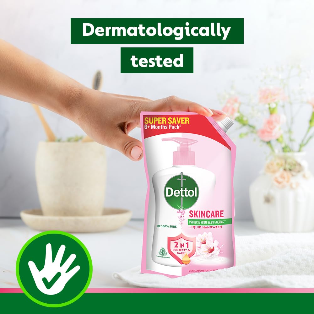 Dettol Liquid Handwash Refill – Skincare Hand Wash- 675ml (Pack fo 2) | pH Balanced | 10x Better Germ Protection