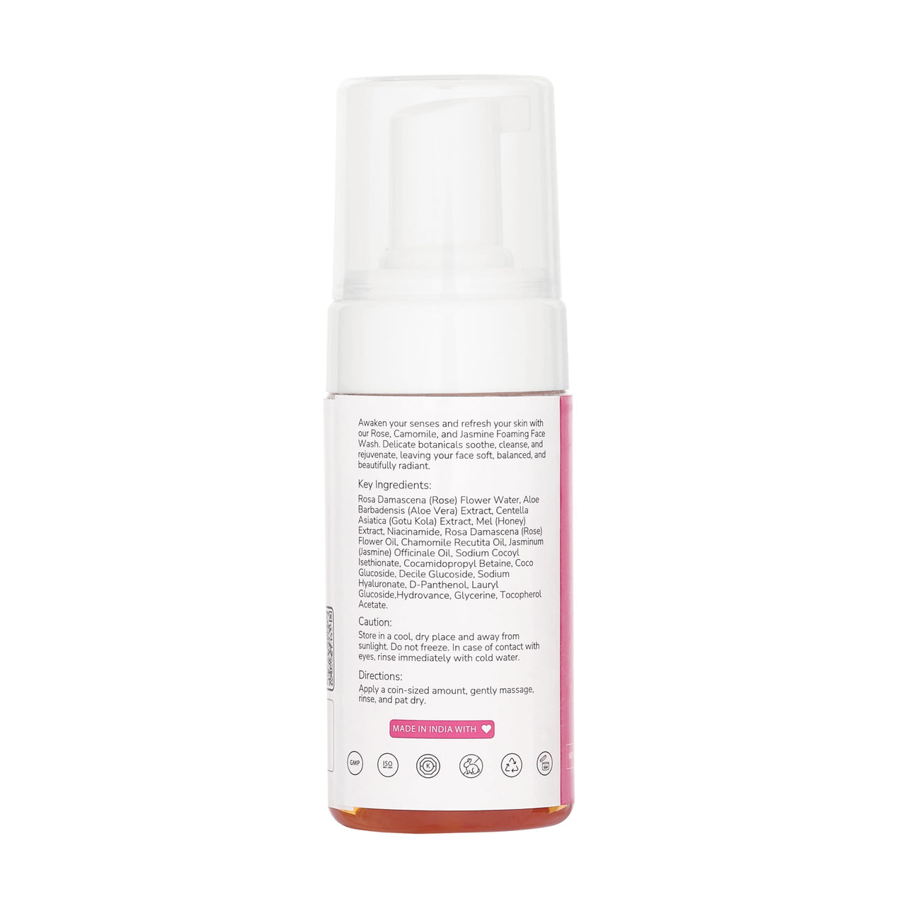 Nature’s Kinn Rose, Camomile & Jasmine Cloud Cleanse Foaming Facewash | Hydrating & Soothing | With Niacinamide, Hyaluronic Acid & Gotu Kola | Sulphate-Free, Paraben-Free, Alcohol-Free | 100ml
