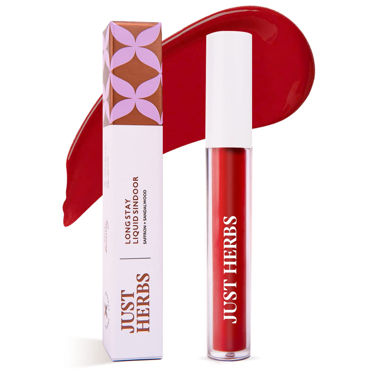 Just Herbs Liquid Sindoor Long Lasting Quick Dry 5g (Scarlet Maroon) & Just Herbs Retractable 2 in 1 Herbal Eyeliner + Kajal - Black 0.3g Combo