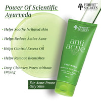 Forest Secrets Anti-Pimple Face Wash | Neem & Green Tea | Controls Acne & Pimples | Lightens Acne Scars | 100Gm