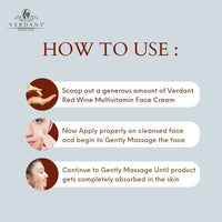 Verdant Natural Care Skin Brightening & Anti-Ageing Red Wine Face Cream with Grapes Extract | Red Vine Cream | Multi-Benefits Face Moisturizer | Anti-Aging Cream | Tanning & Pigmentation Control, Anti-Marks | Spots & Tan Removal Cream - Sulphate & Paraben