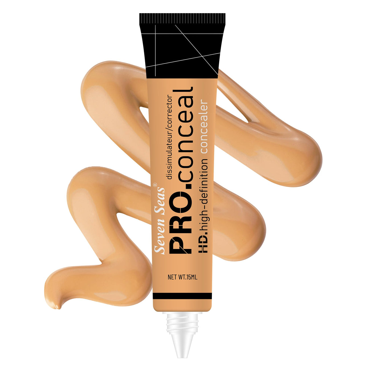 Seven Seas Pro Matte HD Concealer Dissimulateur Corrector Lightweight & Creamy Formula | Easy to Blend | Hide Dark Circles | Color Corector (Nude Beige) - 15ml