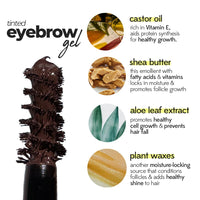 Ruby's Organics Dark Brown Tinted Eyebrow Gel with Castor Oil - Waterproof & Smudgeproof, Lifts, Shapes and Thickens Scanty Brows, Promotes Hair Growth, Natural & Non-Toxic Face Makeup for Women - 6ml