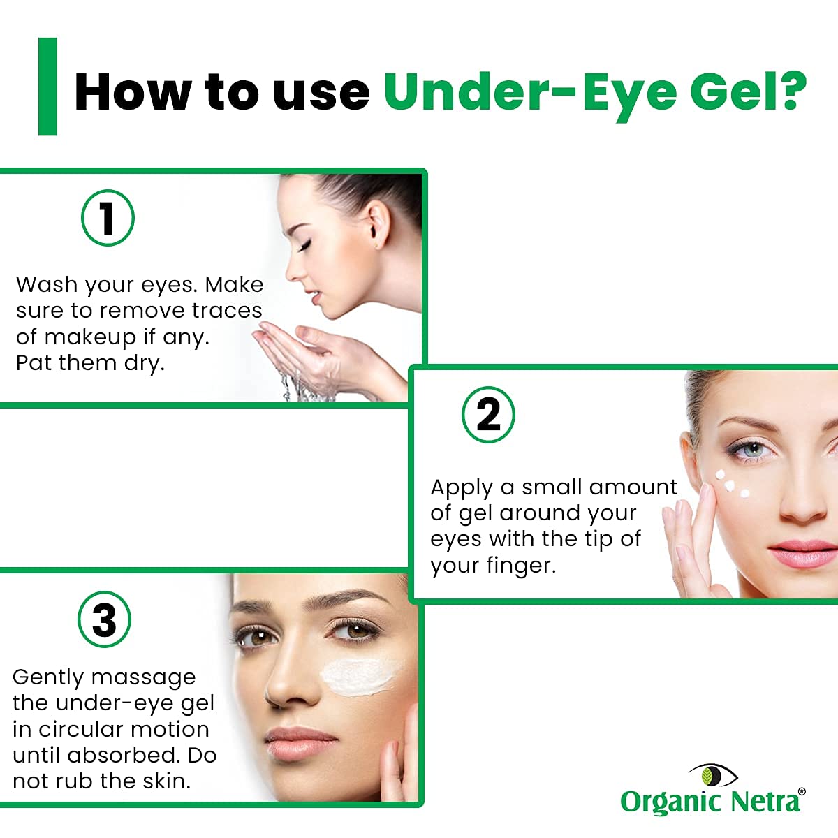 Organic Netra Ultra Ageless Under Eye Gel Cream | Enriched with Natural and Organic Ingredients with No Harmful Chemicals | Hydrates, Nourishes & Boosts Under Eye Skin- 25gm