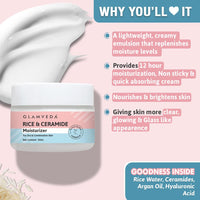 Glamveda Rice & Ceramide Face Serum & Moisturizer Combo For Dry & Sensitive Skin Types
