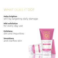 VLCC Clinic Micro Exfoliating Face Scrub - 100g | Mild Exfoliation | Brightening | Detoxifying | Removes Dirt, Dust, Oil & Impurities | Lactobionic Acid & Rice Exfoliator | Suitable for Sensitive Skin