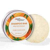 Earth Rhythm 100% Virgin Coconut Shampoo Bar Restores Shine, Deeply Nourishes Hair, Stimulates Hair Growth, Sulphate & Paraben Free, Men & Women - 80g