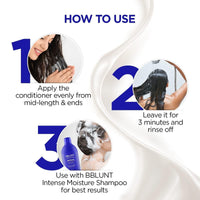 BBLUNT Intense Moisture Natural Hair Shampoo and Conditioner Combo for Women & Men's Dry Hair for Daily Use (300ml + 250g)