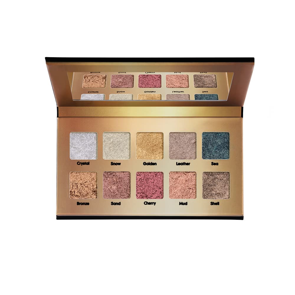 Daily Life Forever52 10 Color Eyeshadow Palette (Gemstones Collection) GMS001, Multicolor Shimmery Finish