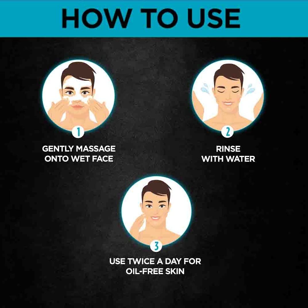 Garnier Men Oil Clear Clay D-Tox Deep Cleansing Icy Face Wash, 50gm