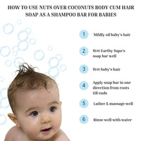Earthy Sapo Handmade Nuts Over Coconuts Body and Hair Soap | Coconut Milk & Mango Butter Blend for Nourishing Skin and Hair Care | Multipurpose Use | 100g (Pack of 3)