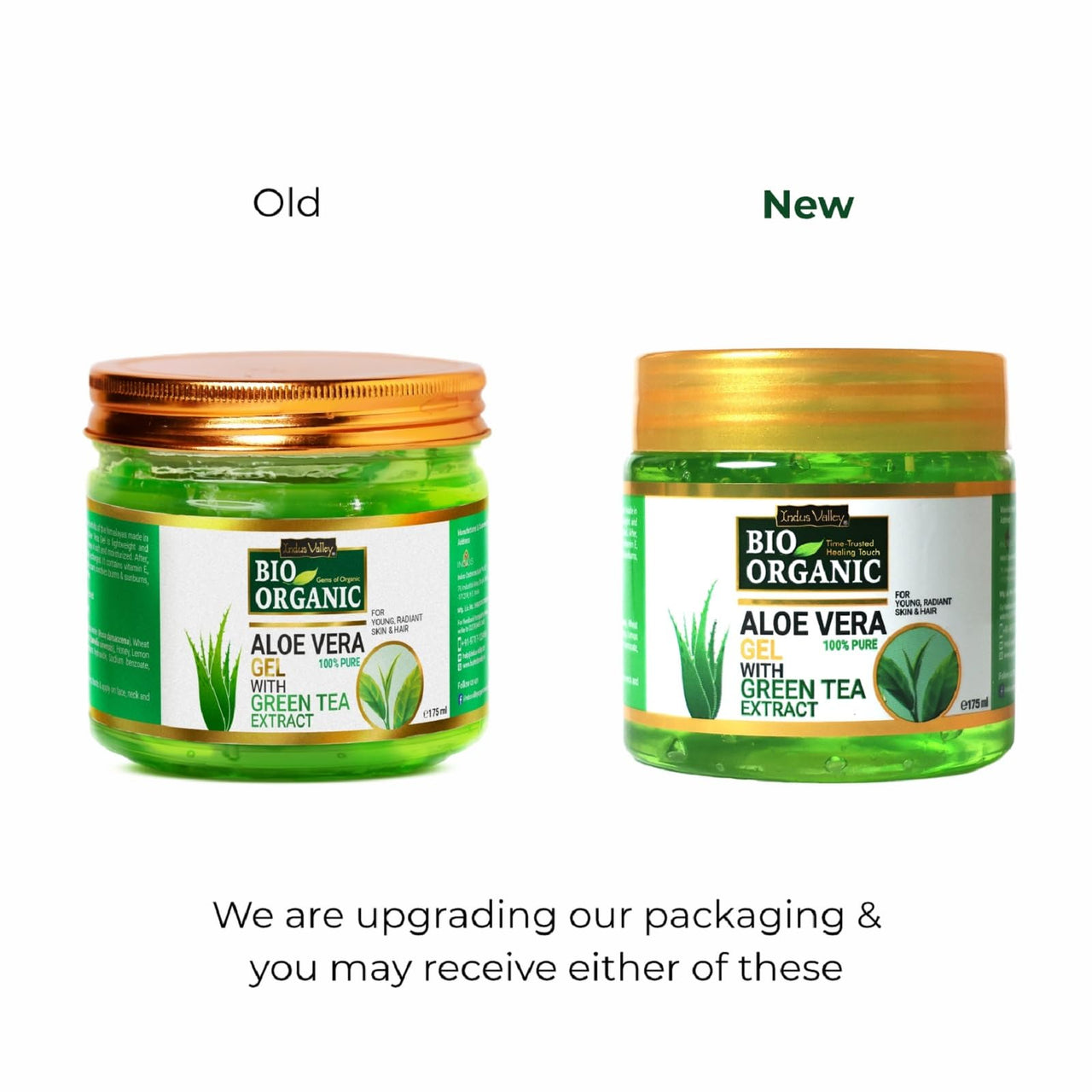 INDUS VALLEY 100% Natural, Pure Aloe Vera Gel for Skin and Hair - (175ml*2=350ml) Set of 2