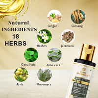 Khadi Organique 18 Herbs Herbal Hair Oil to Repair Dry Scalp | Softens Hair, Prevents Dandruff, Dandruff & Hair Growth | Natural & Non-Sticky Formula | Paraben & Sulphate Free Formula for Women & Men - 210ml