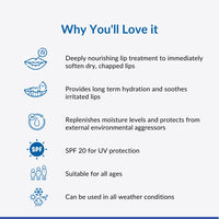 Cerulean SPF 20 Lip Balm for Dry and Chapped Lips with UV Protection | For Smooth Soft Lips | Lip Care With Camphor & Cocoa Butter | Repairs Damaged Lip Barrier | SPF 20 for Sun Damage and Discoloration | For Women & Men | Paraben & Fragrance-Free | 15gm