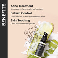Quench Zit Fix Korean Serum with Chia Seeds Omega 3 | Face Serum for Acne & Oil Control | Unclogs pores, Fights Pimples & Reduces Blemishes | Made in Korea (30ml)