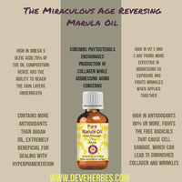 Deve Herbes Pure Marula Oil (Sclerocarya birrea) with Glass Dropper Natural Therapeutic Grade Cold Pressed 10ml