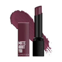 Hilary Rhoda Matte About You Lipstick | Long Lasting & Highly Pigmented Lipstick | Glides Smoothly | Matte Finish | One Stroke Application | Cruelty-Free & Vegan - 3g (Burgundy Magic - Shade 10)