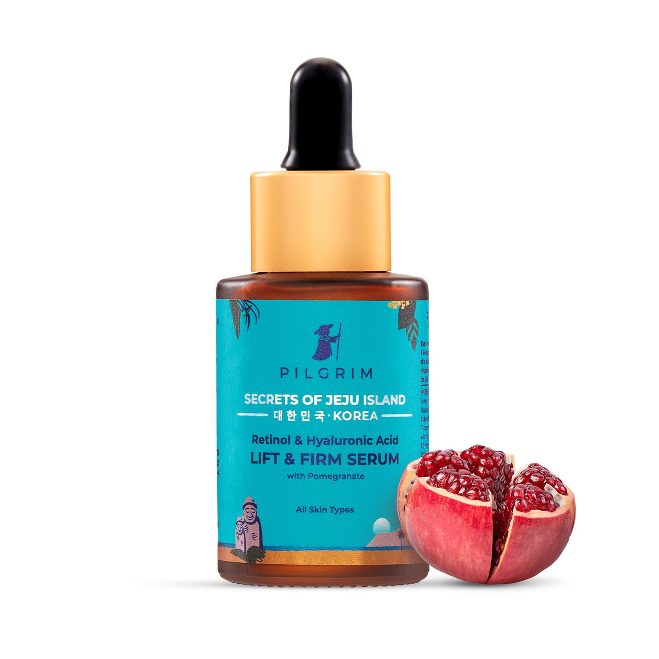 Pilgrim Korean 0.5% Retinol & 1% Hyaluronic Acid Lift & Firm Anti Aging Serum | Retinol serum for face| Reduce Fine Lines & Wrinkles|For Men & Women |All Skin Types|30ml