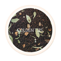 Golden Tips Indian Masala Chai, Loose Leaf Black Tea with Green Cardamom & Cinnamon, Authentic Spiced Tea Blend, Bold & Aromatic Flavor, Traditional Indian Chai (100 Gram, 50 cups)