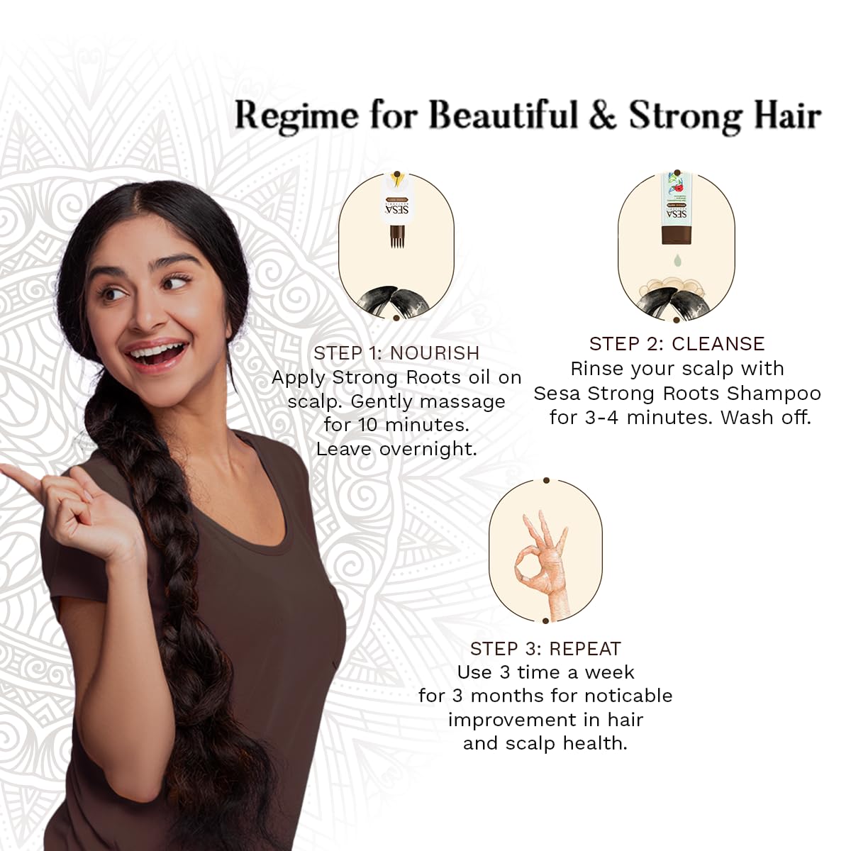 SESA Ayurvedic Strong Roots Hair Oil 100 Ml Hair Strenghtening Reduces Hairfall No Mineral Oil Hair Oil For Women And Men