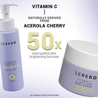 SEREKO Vitamin C Body Exfoliating Kit Clarifying Body Scrub 100 g, Clarifying Body Oil 100 ml, Exfoliator for all Skin Types, Natural, Cruelty free, Vegan, Clean Beauty for Gifting and Personal Use