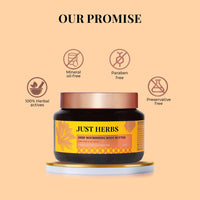 Just Herbs 24K Gold with Pure Ghee Deep Nourish Body Butter Cream for Anti Ageing | Improve Skin Elasticity | Reduce Dullness & Blemishes | Non Sticky | Instant Hydration All Skin Types Moisturiser for Men and Women 250ml