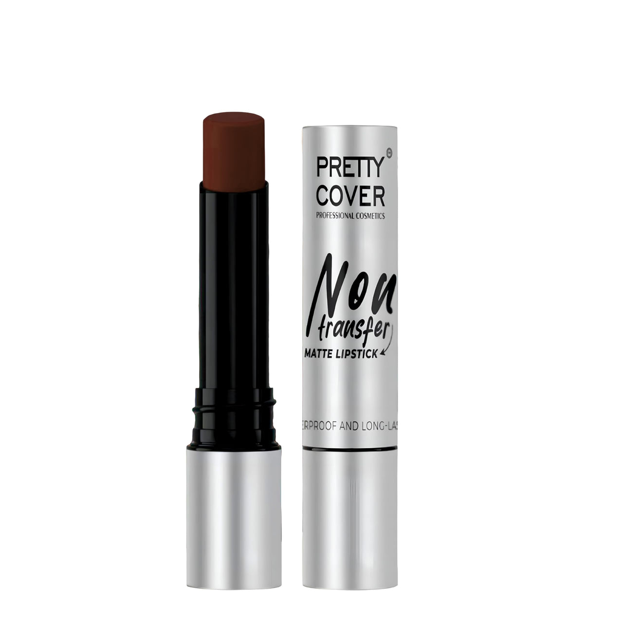 PRETTY COVER Non-Transfer Matte Lipstick | Long-Lasting, Smudge-Proof & Waterproof | Intense Color Payoff with Lightweight Formula for All-Day Wear (BROWN SUGAR)