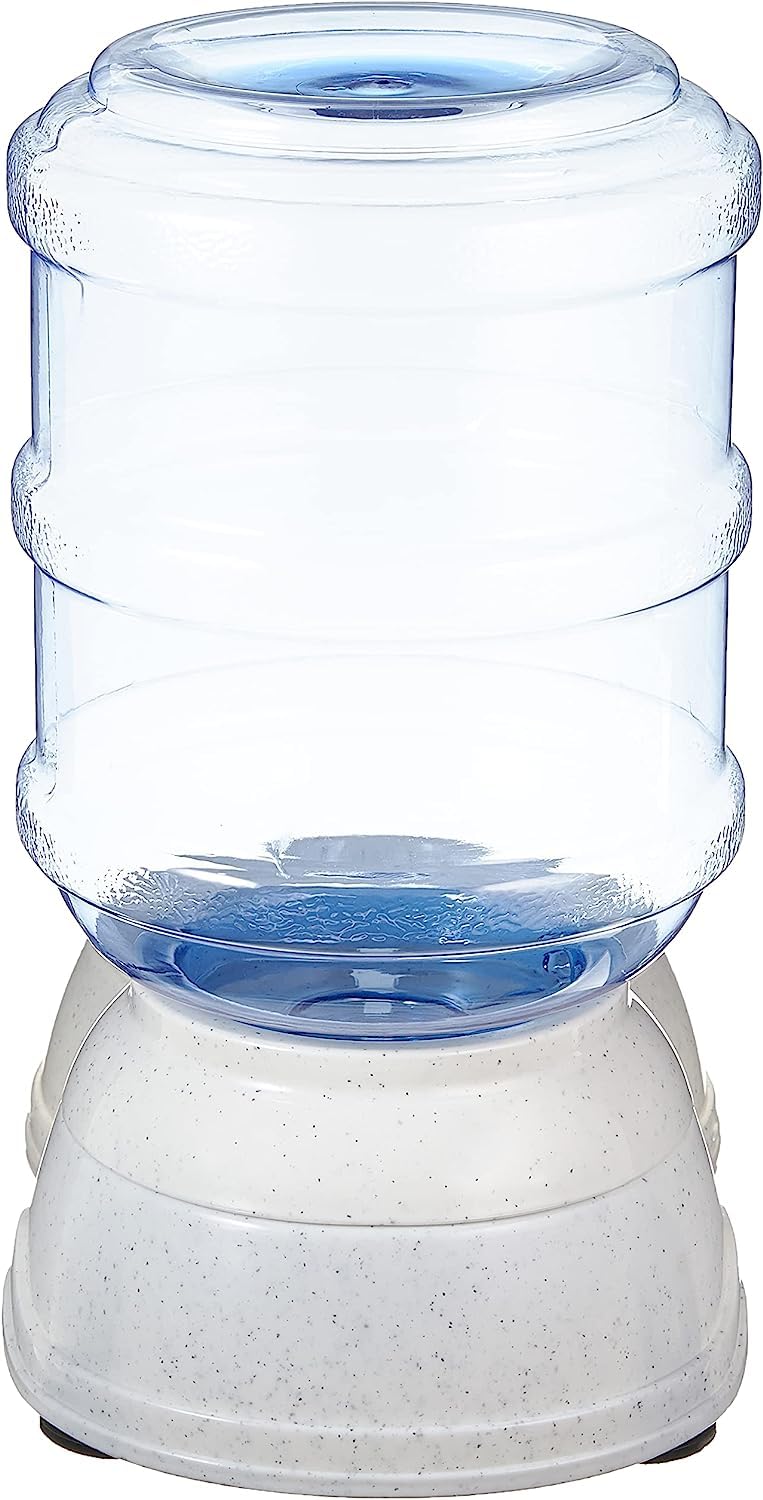 Basics Gravity Pet Waterer for Cat, Dog, Small, 1 Gallons Capacity, Gray