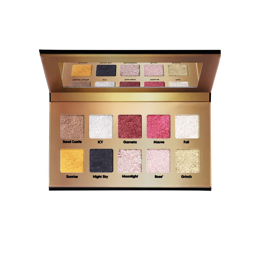 Forever52 Daily Life 10 Color Eyeshadow Palette (Gemstones Collection) GMS002, Multicolor,Shimmery Finish