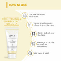 Globus Naturals Hyaluronic Acid & Vitamin C Anti Ageing Face Scrub, Enriched with Rose & Glycerine, Skin Lightening & Brightening Formula, 100 gm