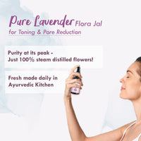 Nat Habit - 100% Pure Lavender Jal - Lavender Water - Toner, Face-Mist, Astringent & Face Spray- Ayurvedic Steam-Distilled For Oil-Control, Acne-Control, Skin Hydration (Pack of 1, 100 ml)