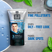 Smart And Handsome Instant Brightening Face Wash |Washes off Fine Pollutants*|Fades Dark Spots | Oil-Free Look, Instantly | Power of Niacinamide and Menthol | 150g