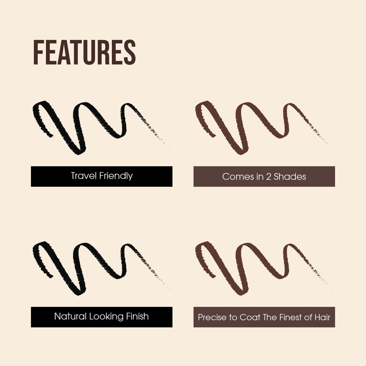 Colors Queen Brow Master Eyebrow Definer Pencil with Spoolie | Natural Looking Brows | Smudge Proof, Waterproof and Long Lasting Eyebrow Pencil (Black, 0.4g)