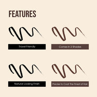 Colors Queen Brow Master Eyebrow Definer Pencil with Spoolie | Natural Looking Brows | Smudge Proof, Waterproof and Long Lasting Eyebrow Pencil (Black, 0.4g)