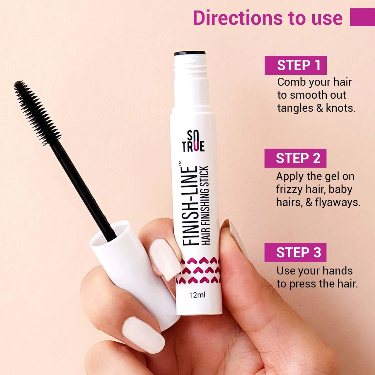 Sotrue Finish Line Hair Finishing Stick For Women 12ml | Anti Flyaway for Smooth, Non-Greasy, and Non-Oily Look | For all Hair Types