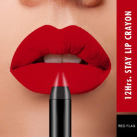 Swiss Beauty 12 Hrs. Stay Matte Lip Crayon, Red Flag, 3g - Long Lasting, Waterproof, Super Stay, Matte Finish Lip Crayon, Long Wear, Crayon Lipstick