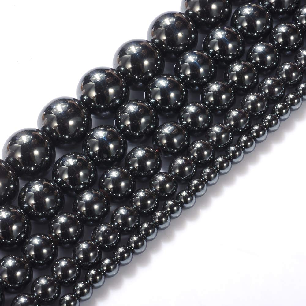 Natural Stone Beads 2mm Hematite Gemstone Round Loose Beads Crystal Energy Stone Healing Power for Jewelry Making DIY,1 Strand 15"