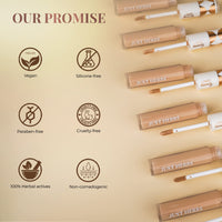 Just Herbs Concealer for Face Makeup With Liquorice Root Dewy Finish, Full Coverage Ultra Blendable Dark Circle Spot Brightening and Correcting Concealer 6ml (Procelain)