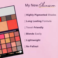 Hilary Rhoda The Collective Face Palette | 3 Cream Lip glosses | 3 Eyebrow Colours | Highlighter | Contour & Blush | 24 Eyeshadow | Highly Pigmented Face Palette | Blends Easily | 55g (Multi-2)