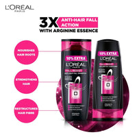 L’Oréal Paris Fall Resist 3X Anti-Hairfall Shampoo, 360ml Pack of 1 (With 10% Extra) And Fall Resist 3X Anti-Hairfall Conditioner, 175ml (With 10% Extra)