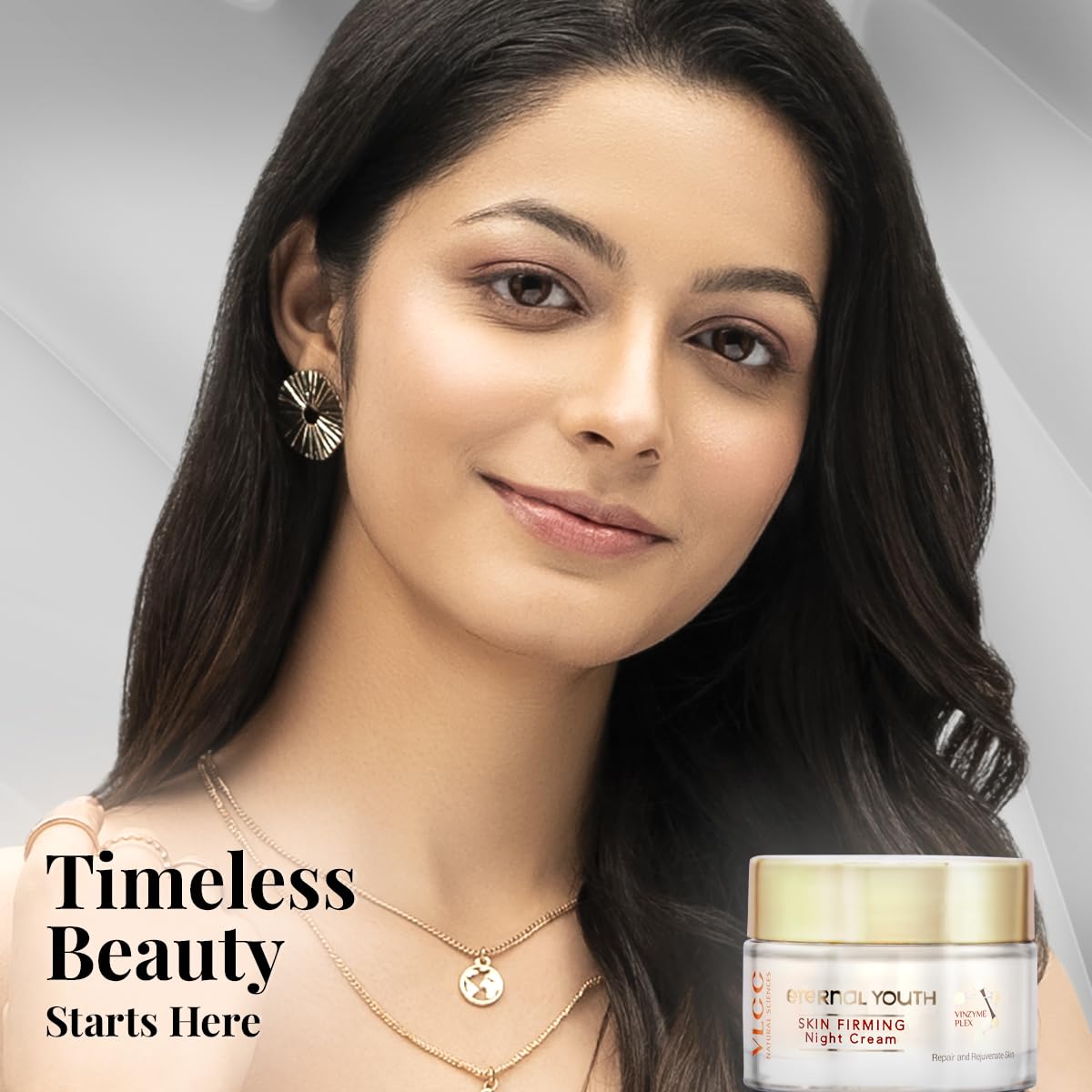VLCC Eternal Youth Skin Firming Night Cream - 50g | Tightens and Firms Skin | All Night Repair Cream | Minimizes Signs of Ageing | Skin Repairment | With Vinzyme Plex, Niacinamide, Vitamin E.