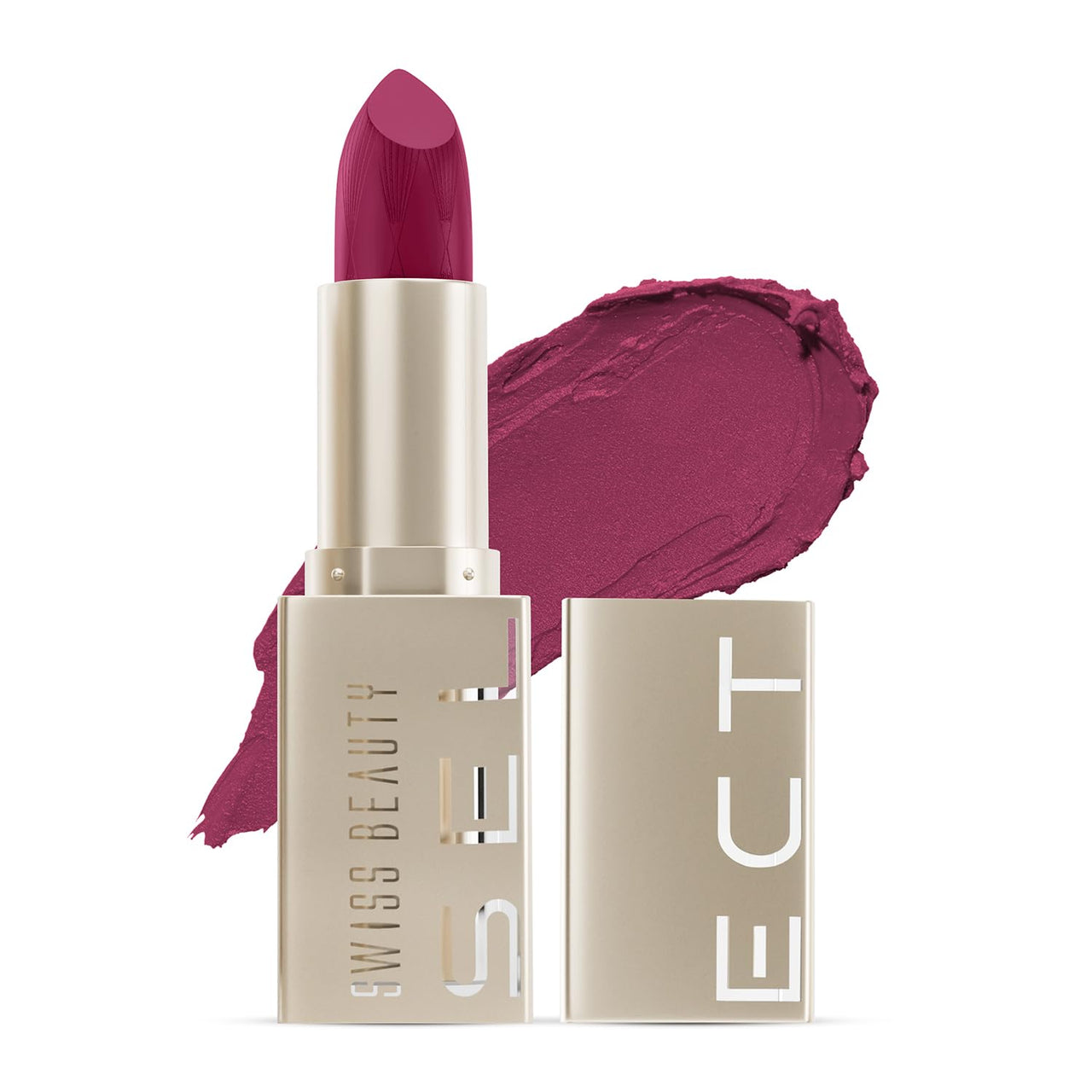 Swiss Beauty Select Crème Touch Hydrating Lipstick | With Vitamin E and Tea Tree Oil | High -shine finish | shade- Delightful Plum, 3g |