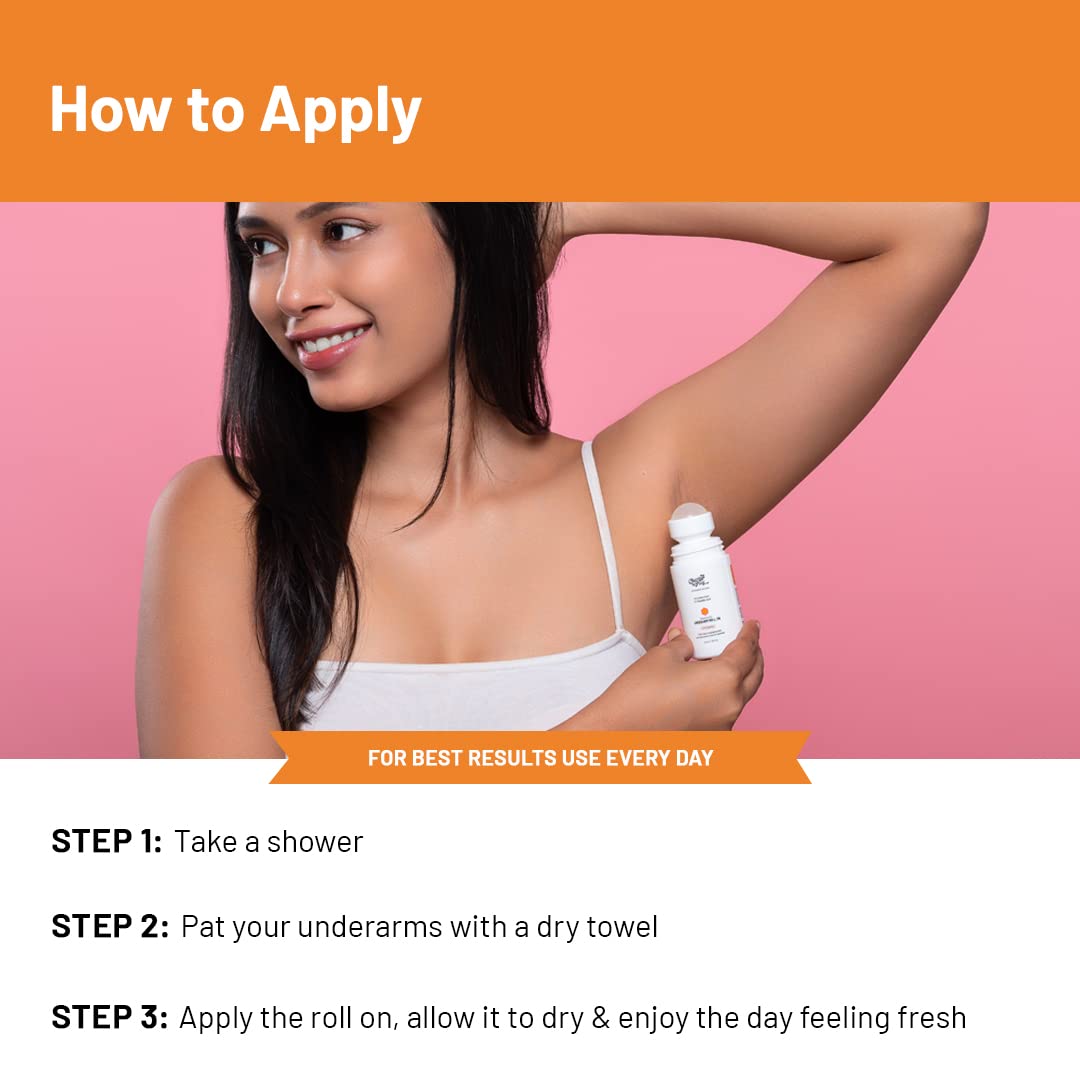 Chemist at Play UnderArm Roll-On with 5% Lactic Acid & 1% Mandelic Acid | Prevents Odour, Brightens Skin & Exfoliates Underarm | Long Lasting Peach & Aqua Fragrance | 80ml(Pack of 2)