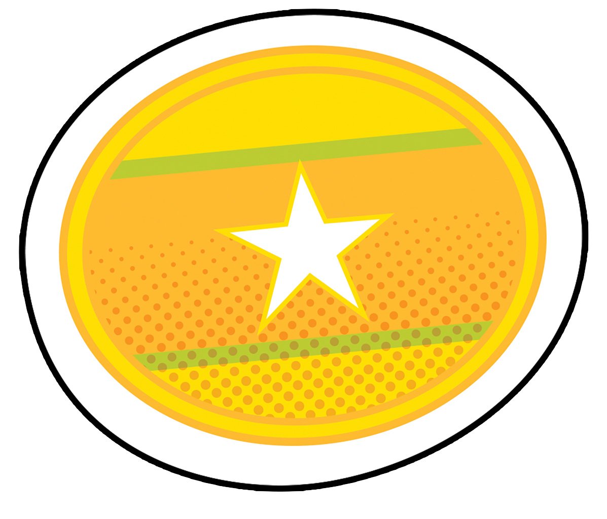 Carson Dellosa 36 Mini Super Heroes Shield Cutouts, Colorful Hero Action Sign Cutouts for Classroom, Super Hero Cutouts for Bulletin Board, Hero Theme Party, and Comic Superhero Classroom Décor Shields
