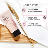 The Face Shop Rice Water Bright Foaming Face Wash 50ml, Face Wash for Glowing Skin, Cleanser for Uneven Skin Tone, Korean Skin Care Products, Face Wash For Oily skin