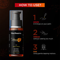 Men Deserve Vitamin C Skin Serum enriched with Saffron Extract for Whitening, Anti-Aging and Resurfacing the skin. 50ml