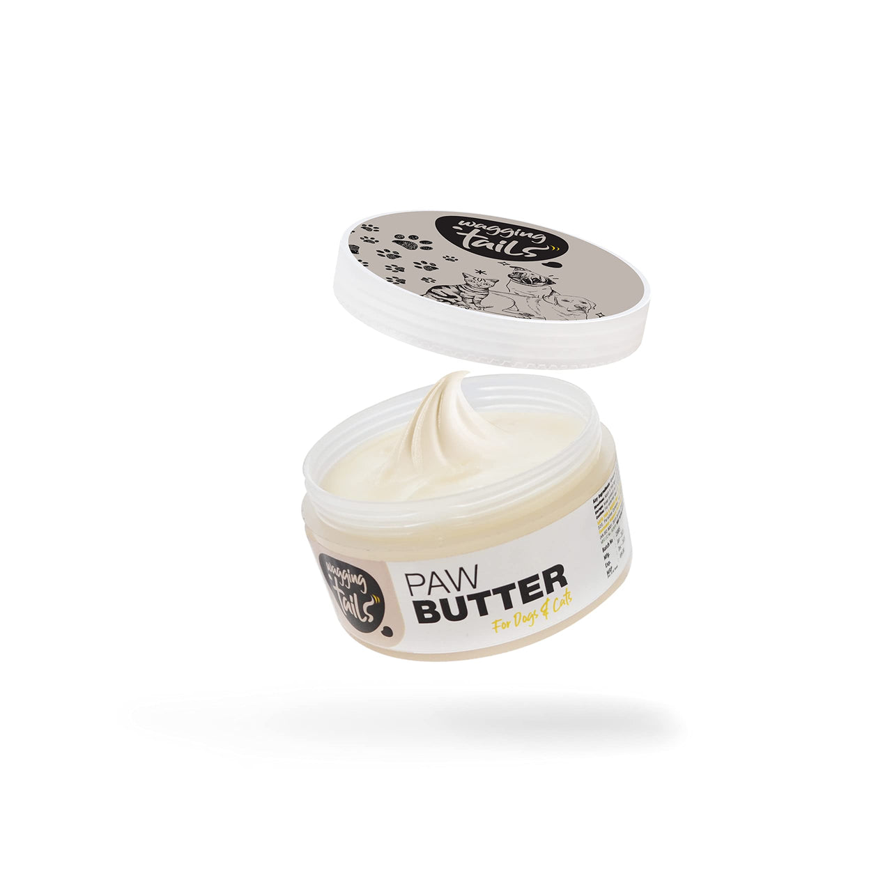 Wagging Tails Paw Butter for Dogs & Cats | Moisturizes, Heals & Repairs Dry & Cracked Paws, Elbows & Itchy Nose | Lick Safe Paw Balm (50 g) (Pack of 1)